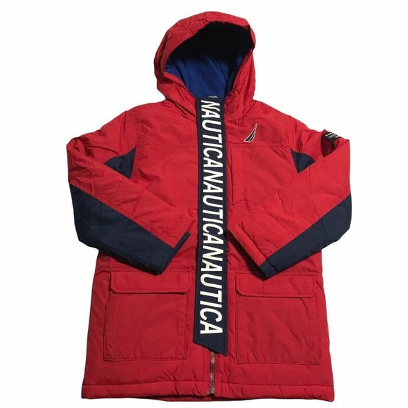 Have one to sell? Sell now Nautica Boys Full Zip Winter Jacket Size 4/8 Red Nav